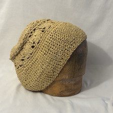 Chapéu Cloche Ráfia Vintage Crochê à Mão com Detalhe Floral Cor Palha Natural comprar usado  Enviando para Brazil