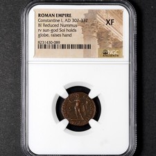 Auténtica moneda romana de Constantino I, el Grande (272-337 dC) NGC (XF) segunda mano  Embacar hacia Mexico