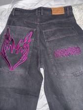 Jeans folgado Moonless roxo sem amor joelho duplo comprar usado  Enviando para Brazil