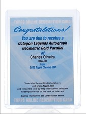 CHARLES OLIVEIRA 2025 TOPPS CHROME UFC OCTAGON LEGEND OURO GEO AUTOMÁTICO /50 Q4354 comprar usado  Enviando para Brazil