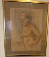 Framed Pastel Nude Portrait of a Man - framed drawing/painting na sprzedaż  Wysyłka do Poland