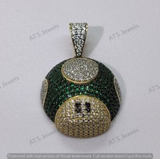 Pingente de cogumelo Super Mario esmeralda criado em laboratório folheado a ouro amarelo 14K 1,15 CT comprar usado  Enviando para Brazil
