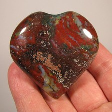 Pedra preciosa polida heliotrópica coração 2,1" BLOODSTONE - Índia comprar usado  Enviando para Brazil