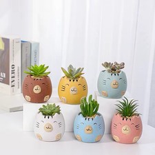 6pcs ceramic cat for sale  WAKEFIELD