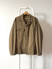 Vintage French Workwear Jacket Olive Brown Worker Chore Coat, używany na sprzedaż  PL