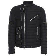 Jaqueta de motociclista acolchoada acolchoada BALMAIN W5HT843B923 V-Race zíper duplo stand-up G comprar usado  Enviando para Brazil