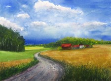 Landschaftsaquarell ländliche gebraucht kaufen  München