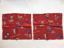 2 guardanapos de pano com franjas vintage havaianos com estampa de novidade lembranças 11&1/4" x 13" comprar usado  Enviando para Brazil