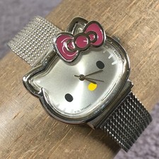 Sanrio Feminino HK695D Hello Kitty Pulseira de Malha Prata 31mm Relógio Analógico Quartzo 7 1/4" comprar usado  Enviando para Brazil