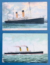 2 x WHITE STAR LINE R.M.S.CARTÕES POSTAIS "OCEÂNICOS" AMBOS USADOS UM COM CARIMBO POSTAL. comprar usado  Enviando para Brazil