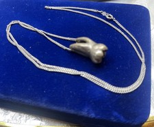 Colar e pingente vintage de prata esterlina com estatueta de dente de 23 pol. comprar usado  Enviando para Brazil