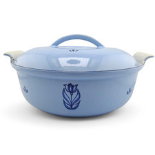 Usado, Forno holandês vintage DRU Holland redondo 8 qt #32 esmalte azul ferro fundido  comprar usado  Enviando para Brazil