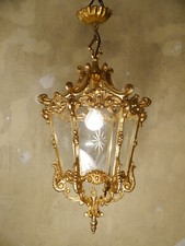 antigo lustre vintage abajur ouro bronze bronze bronze vidro Ø 14" comprar usado  Enviando para Brazil