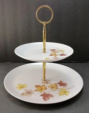 VTG 1960s TID BIT TRAY SET Libbey Rustic Leaves Melamine Melmac MCM Retro USA comprar usado  Enviando para Brazil