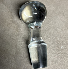 Decantador de cristal chumbo pesado transparente bola rolha garrafa topper 4,25" vintage, usado comprar usado  Enviando para Brazil