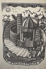 Exlibris-ÍTALO ZETTI-(1913-1978)-X2-Evgene Stevens(1939)-Duomo Roma, usado comprar usado  Enviando para Brazil