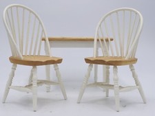 conjunto para casa de bonecas 2 cadeiras e mesa sala de jantar branca comprar usado  Enviando para Brazil