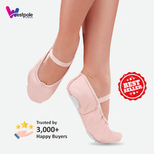 Sapatos de dança de balé de couro rosa WESTPOLE sola de camurça dividida tamanho infantil e adulto comprar usado  Enviando para Brazil