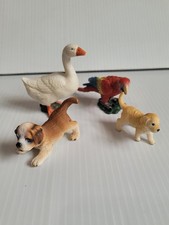 Conjunto de estatuetas Schleich Animal Farme com cachorro, ganso, papagaio e filhote lote 4 comprar usado  Enviando para Brazil