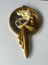 Design Toscano Resina Tom Dourado Lady of the Lake Art Deco Espelho Decoração de Parede comprar usado  Enviando para Brazil