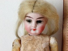 BONECA PEQUENA ALEMÃ CABEÇA BISQUE 6,5" #148??,5 peças CORPO, OLHOS DE VIDRO, BOCA FECHADA comprar usado  Enviando para Brazil