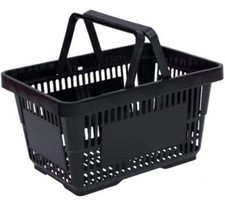 12 peças cesta de compras de plástico preto supermercado supermercado loja de varejo com alças!! comprar usado  Enviando para Brazil