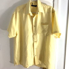 CAMISA CLÁSSICA AMARELA TAMANHO GRANDE MASCULINA MANGA CURTA MISTURA DE LINHO NAUTUCA, usado comprar usado  Enviando para Brazil