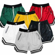 Shorts de basquete com bolsos calça de moletom masculina casual treinamento respirável corrida comprar usado  Enviando para Brazil