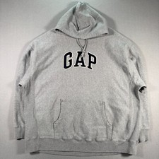 Moletom com capuz vintage Gap masculino 2XL cinza bordado pulôver de lã com nervuras comprar usado  Enviando para Brazil