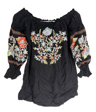 Camisa FREE PEOPLE Tamanho XS Preta Floral Bordada Boho Cottagecore Fairy Ditzy comprar usado Camisa FREE PEOPLE Tamanho XS Preta Floral Bordada Boho Cottagecore Fairy Ditzy comprar usado  Enviando para Brazil