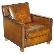 TOTALMENTE RESTAURADO CHARUTO TINGIDO À MÃO COURO MARROM POLTRONA CLUBE NATUZZI LINDA PÁTINA comprar usado  Enviando para Brazil
