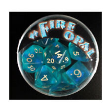 eM-4 Fire Opal Dice Poly Set Aqua com Azul (7) NM, usado comprar usado  Enviando para Brazil