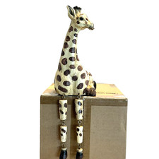 Estatueta estátua pintada à mão prateleira girafa babá pernas penduradas articuladas comprar usado  Enviando para Brazil
