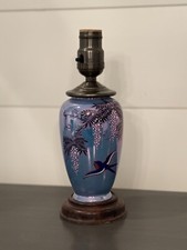 Abajur de mesa vintage pintado à mão azul lustre andorinha glicínia boudoir asiático D comprar usado  Enviando para Brazil