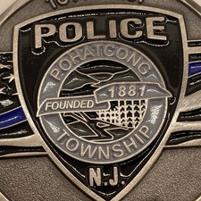 Moeda desafio policial Pohatcong Township NJ linha azul fina bandeira americana lei PD, usado comprar usado  Enviando para Brazil