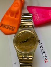 1989 Raro Vintage Relógio Swatch Pulseira Variada de Metal Dourado comprar usado  Enviando para Brazil