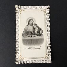 CANIVET BOUASSE LEBEL D. Daté 1886 Ceci Est Mon Corps HOLY CARD 19thC Santino comprar usado  Enviando para Brazil