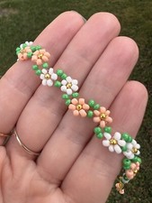 Bracciale perline fiori usato  Due Carrare