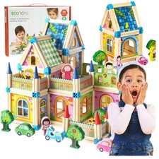 DREWNIANE KLOCKI KONSTRUKCYJNE BUDOWLANE DOMEK 6w1 DUŻY ZESTAW 128el. na sprzedaż DREWNIANE KLOCKI KONSTRUKCYJNE BUDOWLANE DOMEK 6w1 DUŻY ZESTAW 128el. na sprzedaż  PL