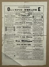 Raro 1877 Balantega Boy Magician Programa de Teatro Olímpico NY Boissett Acróbatas, usado segunda mano  Embacar hacia Argentina