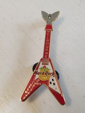 Hard Rock Cafe Melbourne Austrália Red Flying V guitarra ângulo cabeçote acabamento dourado, usado comprar usado  Enviando para Brazil