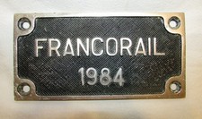 Plaque francorail 1984 d'occasion  Hennebont