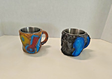 Usado, Conjunto de 2 canecas de café cristal mineral resina multicolorida em excelente estado usado comprar usado  Enviando para Brazil
