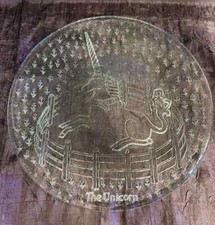 Placa de vidro unicórnio retrô 13" redonda 1970 comprar usado  Enviando para Brazil