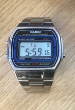 Vintage CASIO A164W 1980s Cronógrafo Digital Alarme Relógio de Pulso Retrô Prata D2 comprar usado  Enviando para Brazil