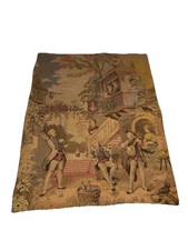 Antiguo tapiz belga colgante de pared con paisaje colonial y juglares segunda mano  Embacar hacia Mexico