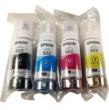 Garrafas de tinta genuínas Epson 522 pacote com 4 para ET-2720 ET-2800 ET-2803 ET-4700 ET-4800, usado comprar usado  Enviando para Brazil