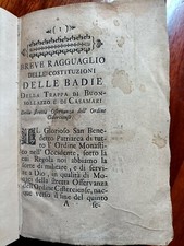 W929-(CULINARIA- LEGATURA) RAGGUAGLIO DELLE BADIE BUONSOLLAZZO E CASAMARI, 1718 comprar usado  Enviando para Brazil