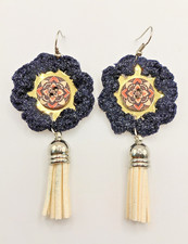 Orecchini fiore vintage usato  Roma