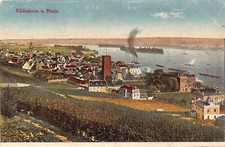 Cartão postal antigo L154 Alemanha Ruedesheim a. Rhein vista para a cidade, lago, barcos comprar usado  Enviando para Brazil